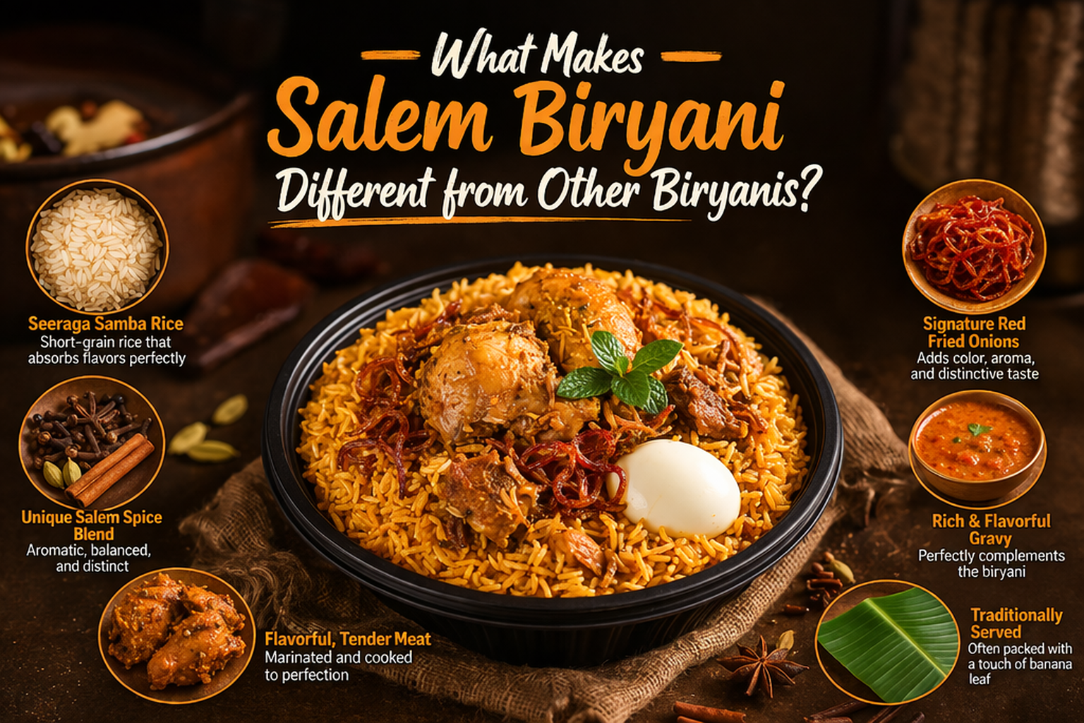 What makes Salem Biryani different from other biryanis – authentic South Indian Salem style biryani with unique spices and flavor